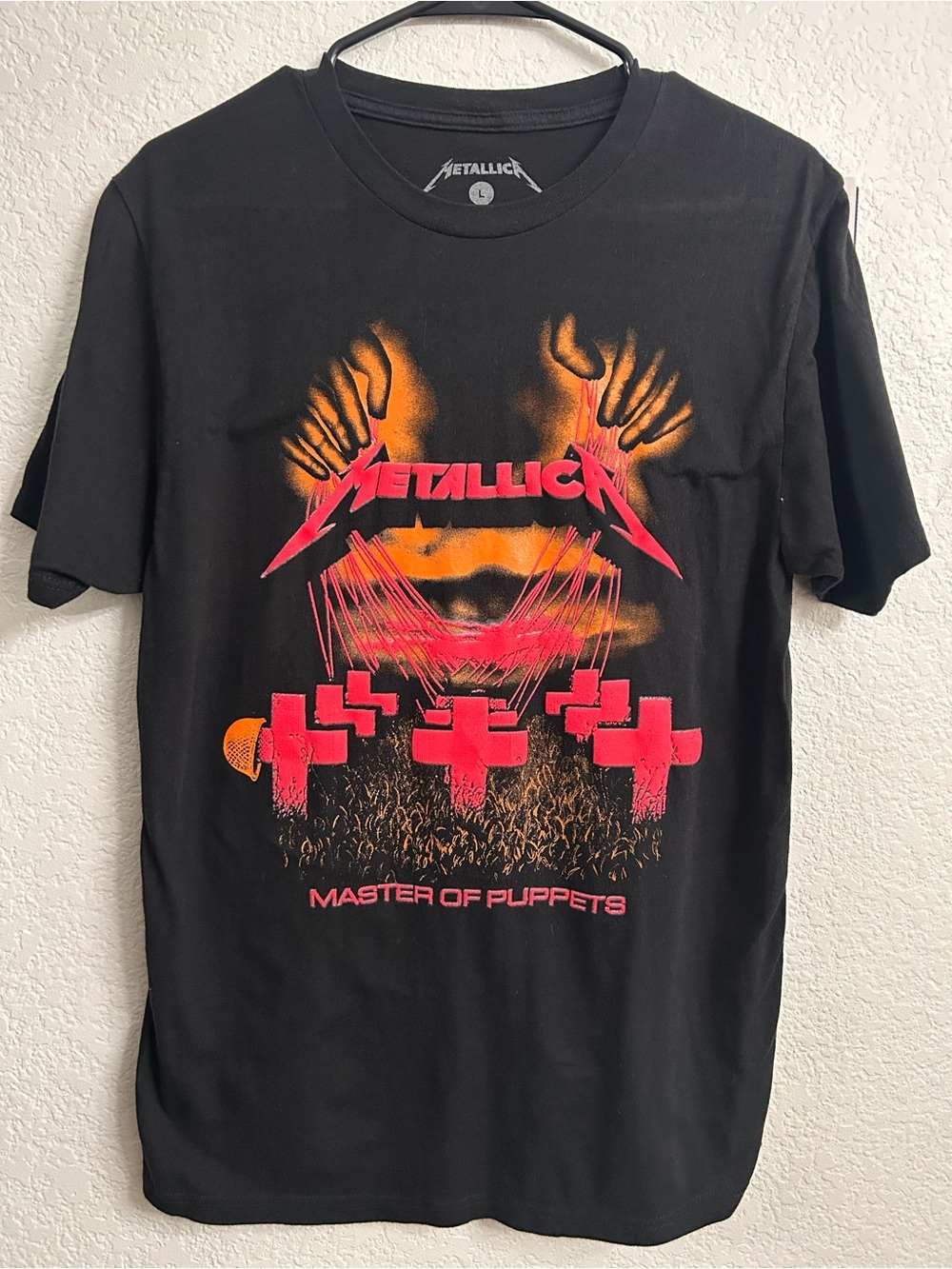 Metallica Master of Puppets Graphic Band T Shirt Youth Large Black Heavy Metal